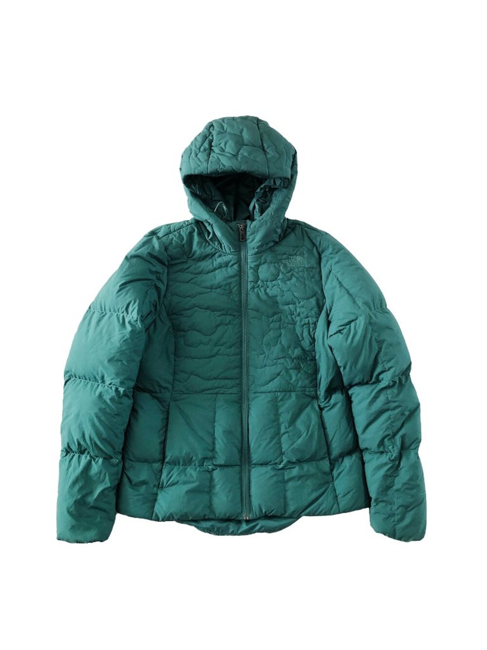 The North Face Rhea 550 Fill Down Jacket Womens M Jasper Green Quilting MSRP$220